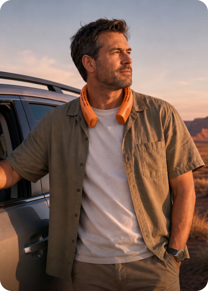 Portable comfort wherever summer takes him.